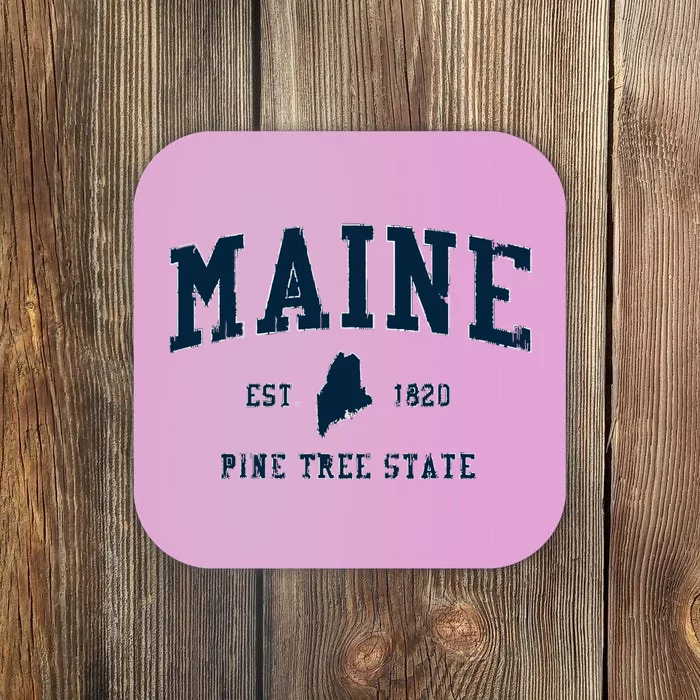 Retro Maine T Vintage State Sports Design Coaster