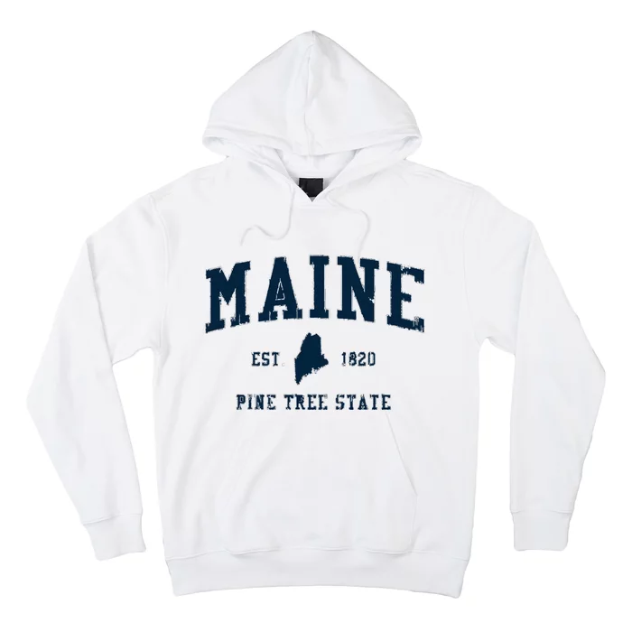 Retro Maine T Vintage State Sports Design Hoodie