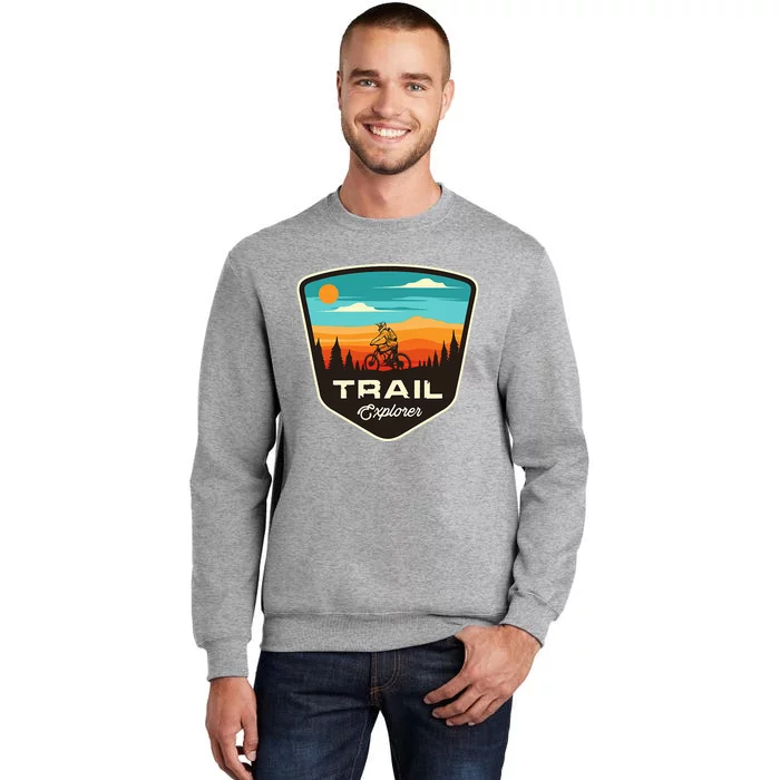 Retro Mtb Trail Mountain Bike Biking Cycling Enthusiast Idea Tall Sweatshirt