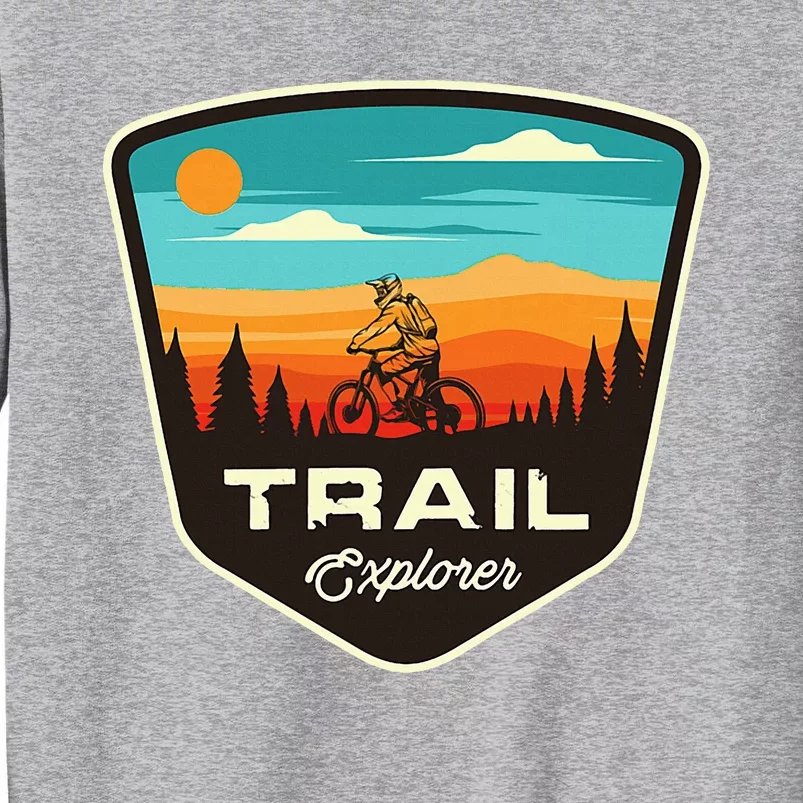 Retro Mtb Trail Mountain Bike Biking Cycling Enthusiast Idea Tall Sweatshirt