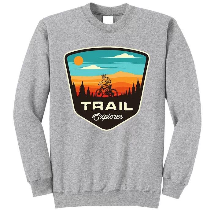 Retro Mtb Trail Mountain Bike Biking Cycling Enthusiast Idea Tall Sweatshirt