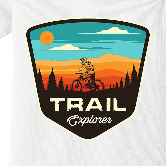 Retro Mtb Trail Mountain Bike Biking Cycling Enthusiast Idea Baby Bodysuit