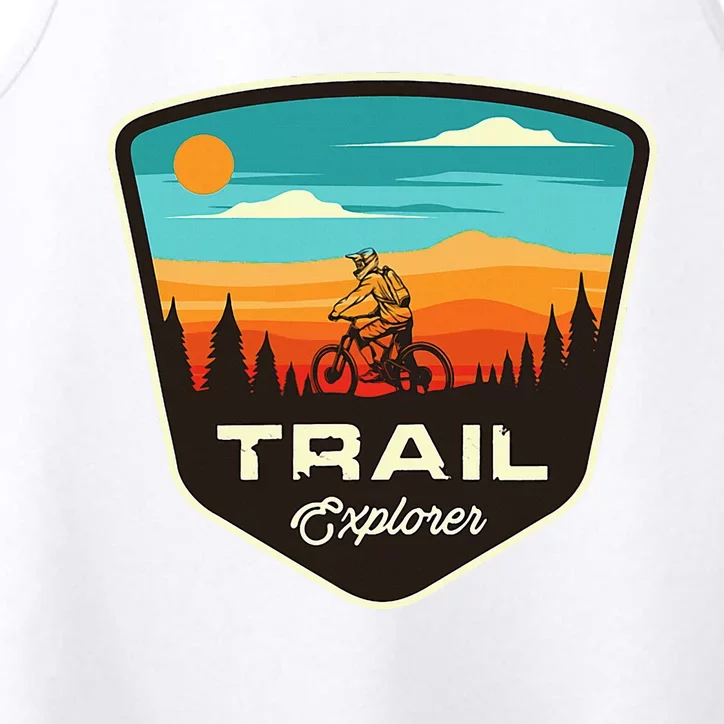 Retro Mtb Trail Mountain Bike Biking Cycling Enthusiast Idea Performance Tank