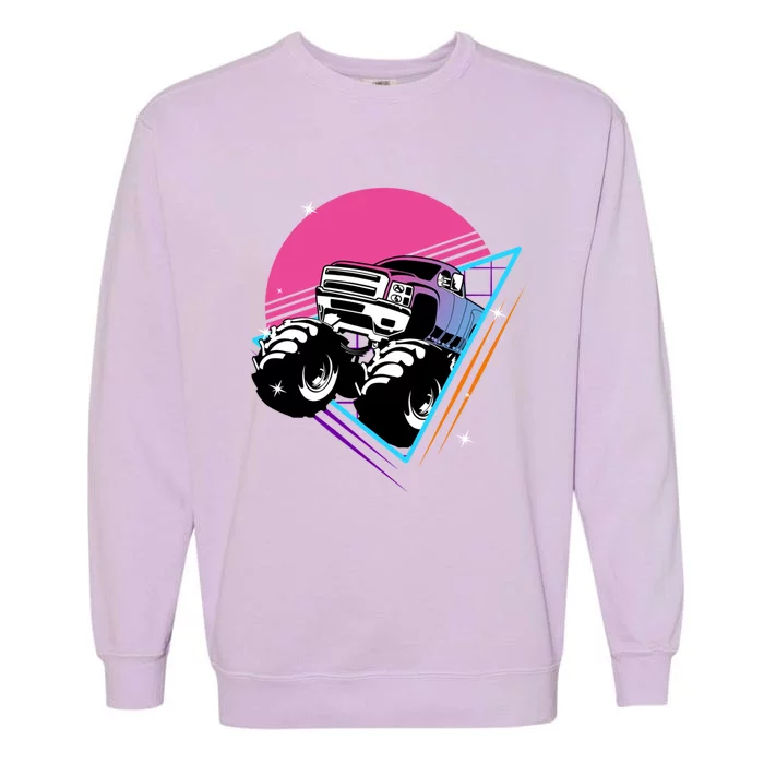 Retro Monster Truck Show Gift Vintage Monster Trucks Gift Garment-Dyed Sweatshirt