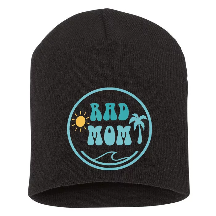 Rad Mom The Big One 1st Birthday Surf Family Matching Short Acrylic Beanie