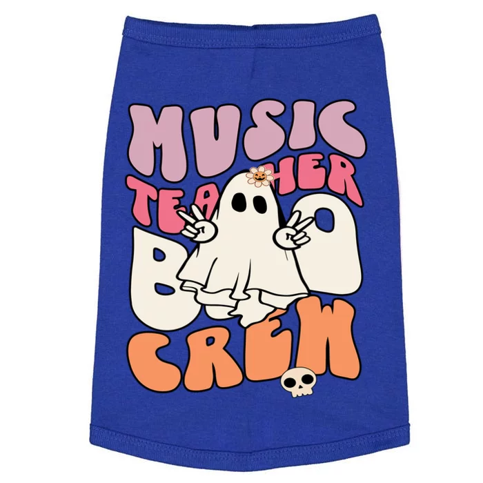 Retro Music Teacher Boo Crew Halloween Costume Teacher Squad Funny Gift Doggie Tank