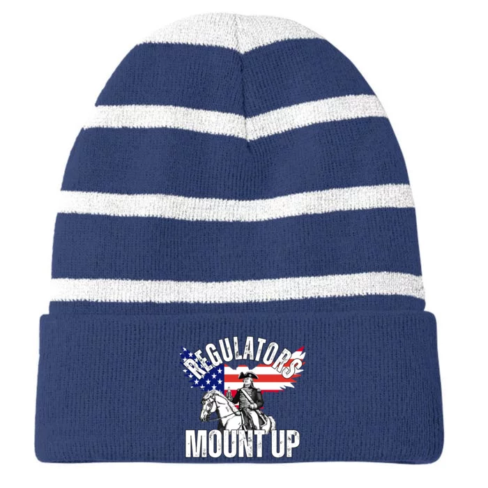 Regulators Mount Up 4th Of July Independence Day Striped Beanie with Solid Band