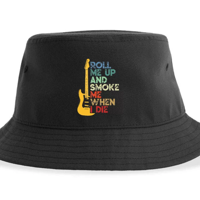 Roll Me Up And Smoke Me When I Die Guitar Sustainable Bucket Hat