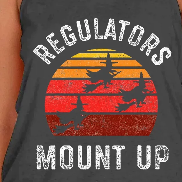 Regulators Mount Up Funny Halloween Witch Women's Knotted Racerback Tank