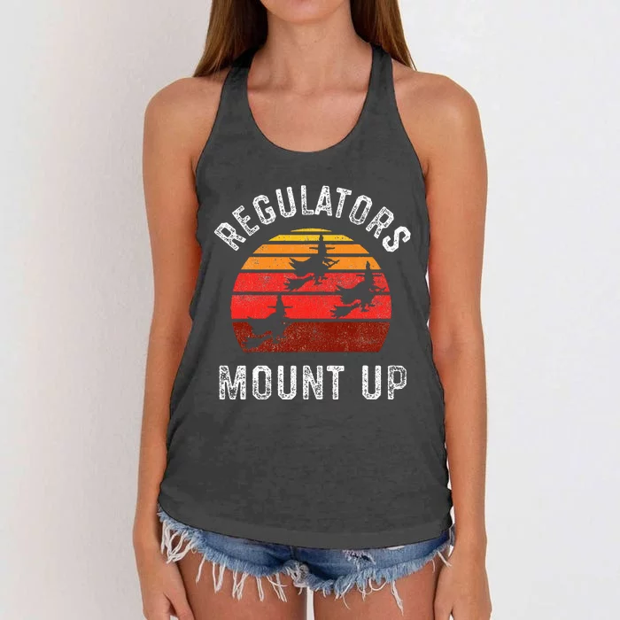 Regulators Mount Up Funny Halloween Witch Women's Knotted Racerback Tank