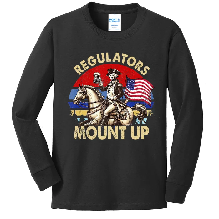 Regulators Mount Up 4th Of July Independence Kids Long Sleeve Shirt