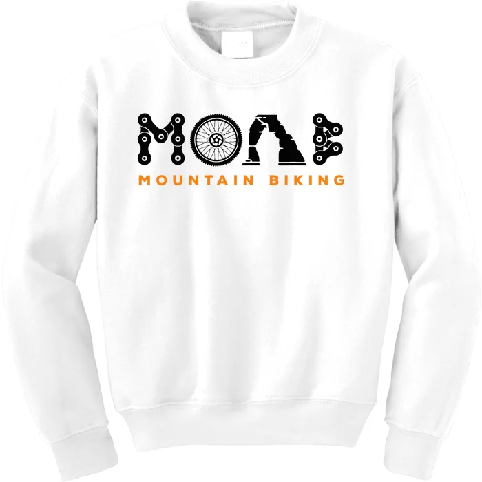 Retro Moab Utah Souvenir Mountain Biking Mtb Trail Riding Kids Sweatshirt