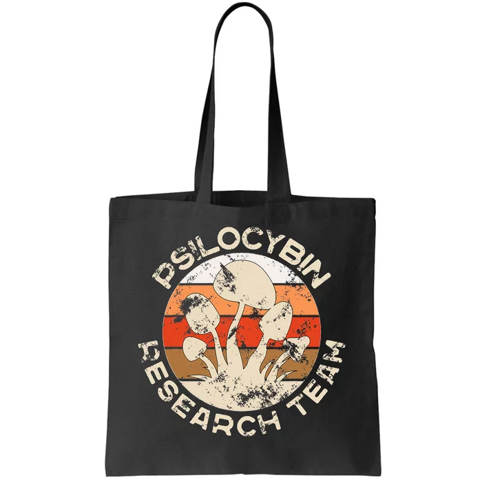 Retro Mushroom  Vintage Psilocybin Research Team Tote Bag