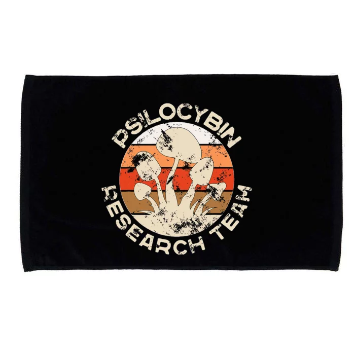 Retro Mushroom  Vintage Psilocybin Research Team Microfiber Hand Towel