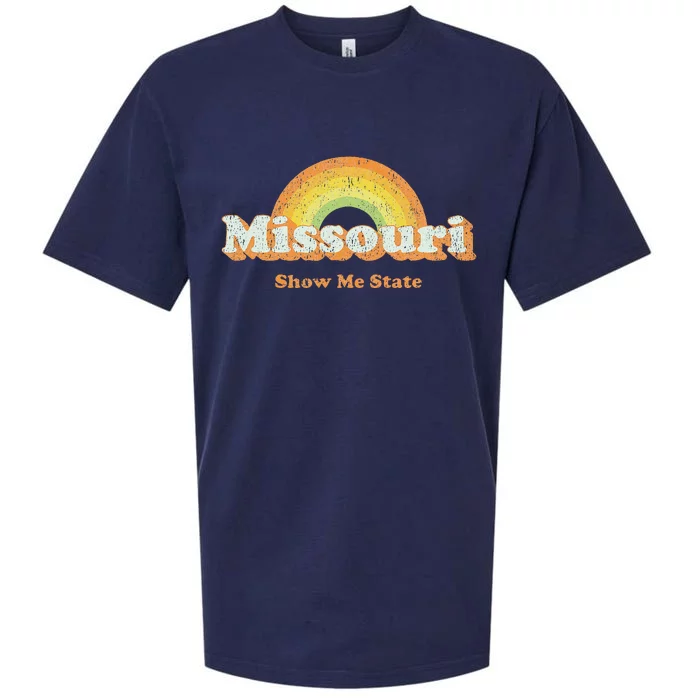 Retro Missouri Vintage 70s Rainbow Sueded Cloud Jersey T-Shirt