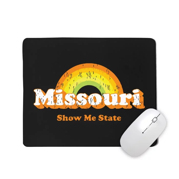 Retro Missouri Vintage 70s Rainbow Mousepad