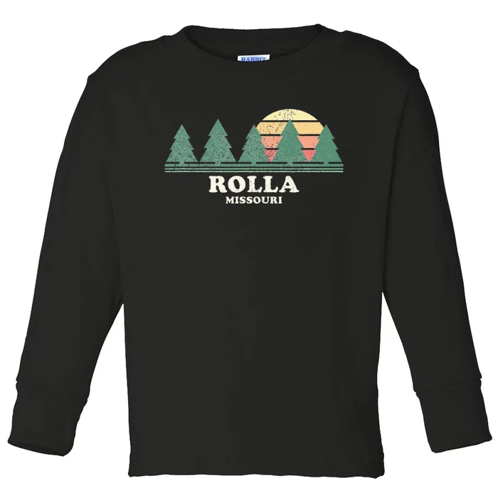 Rolla Mo Vintage Throwback Retro 70s Design Toddler Long Sleeve Shirt