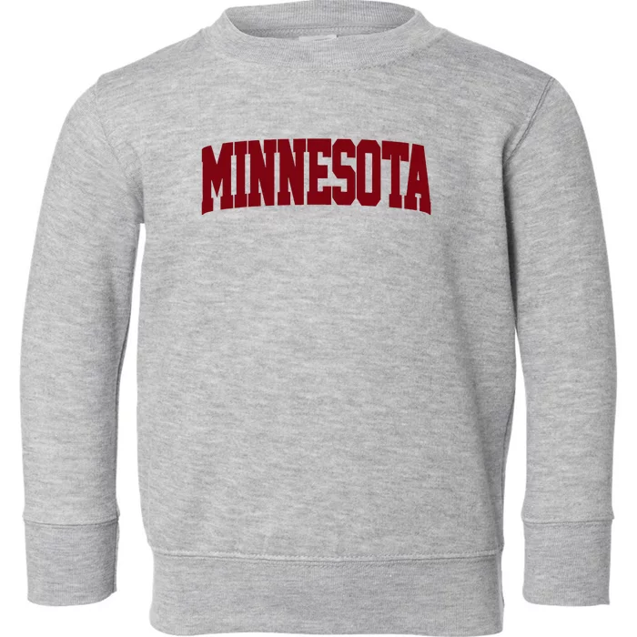 Retro Minnesota Vintage Minnesota Maroon Gold Toddler Sweatshirt