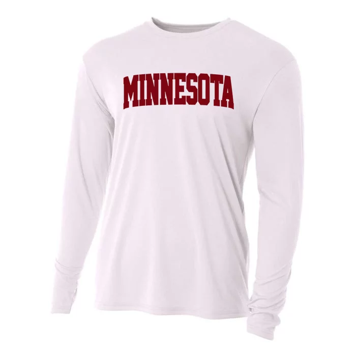 Retro Minnesota Vintage Minnesota Maroon Gold Cooling Performance Long Sleeve Crew