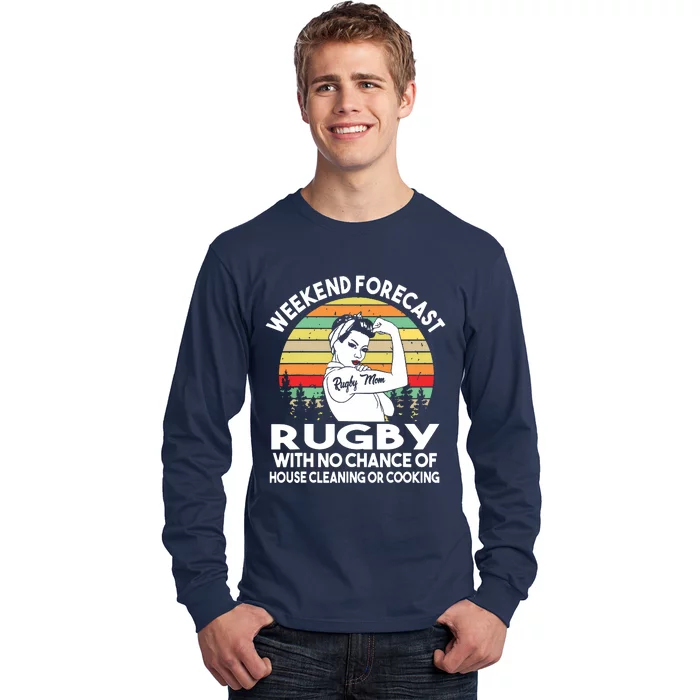 Rugby Mom Weekend Forecast Shirts Long Sleeve Shirt