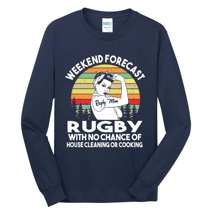 Rugby Mom Weekend Forecast Shirts Tall Long Sleeve T-Shirt