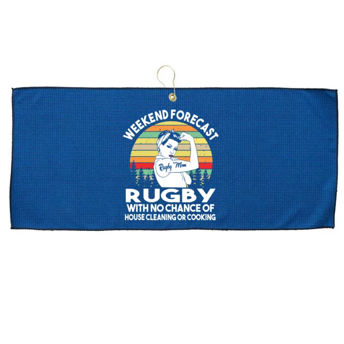 Rugby Mom Weekend Forecast Shirts Large Microfiber Waffle Golf Towel