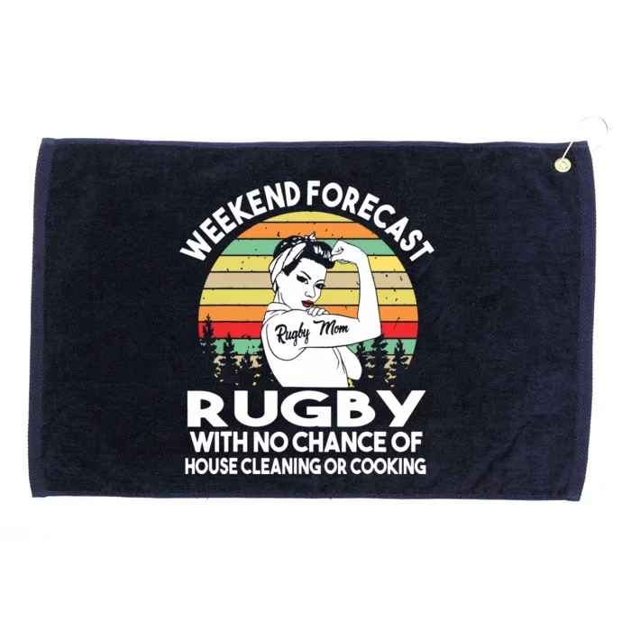 Rugby Mom Weekend Forecast Shirts Grommeted Golf Towel