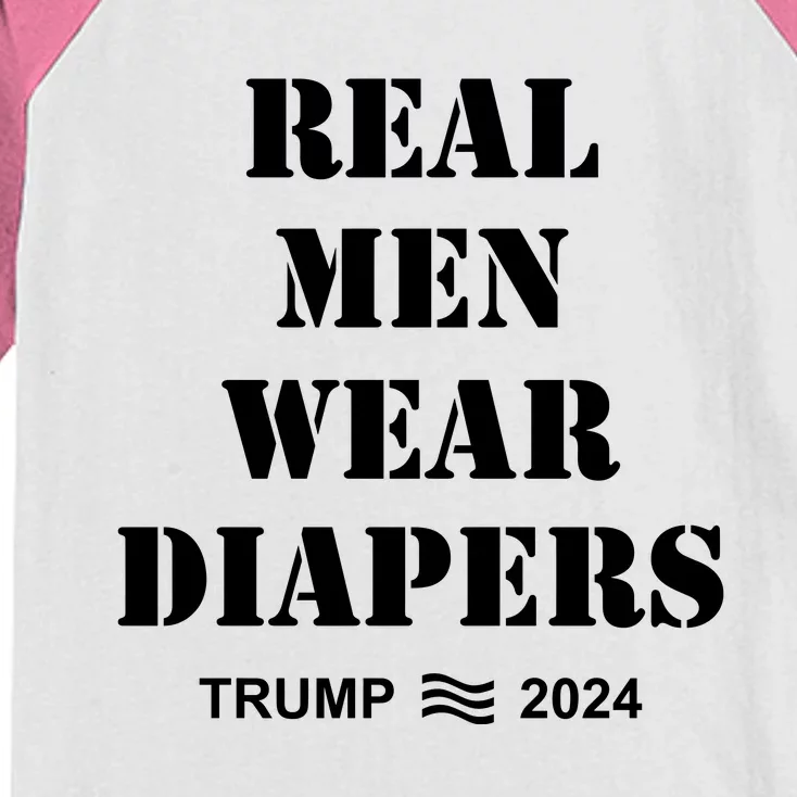 Real Me.N Wear Diapers Trump 2024 Kids Colorblock Raglan Jersey