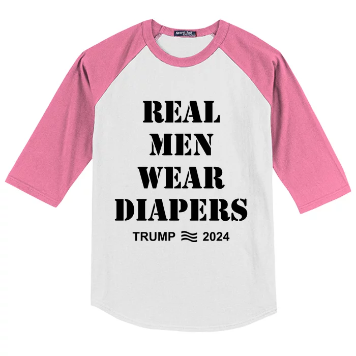 Real Me.N Wear Diapers Trump 2024 Kids Colorblock Raglan Jersey