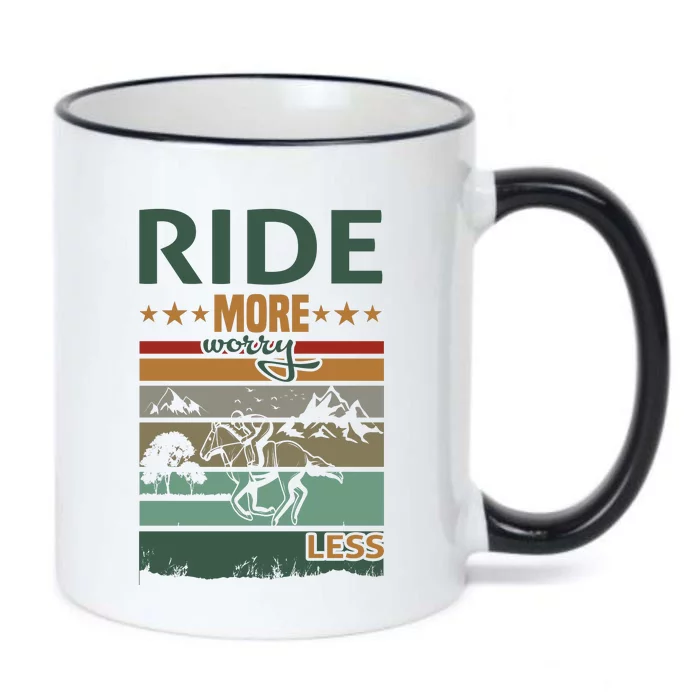 Ride More Worry Less Black Color Changing Mug