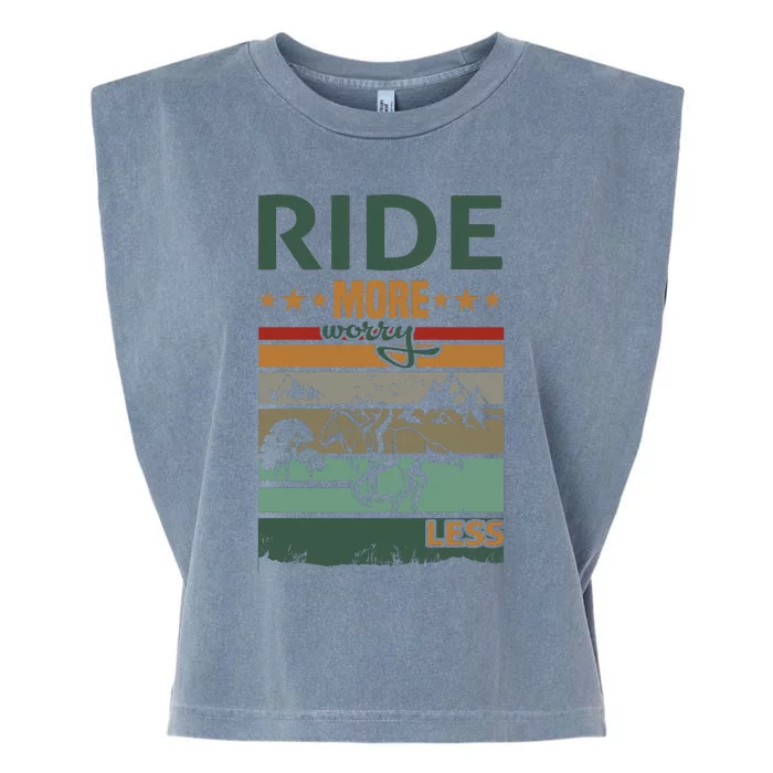 Ride More Worry Less Garment-Dyed Women's Muscle Tee