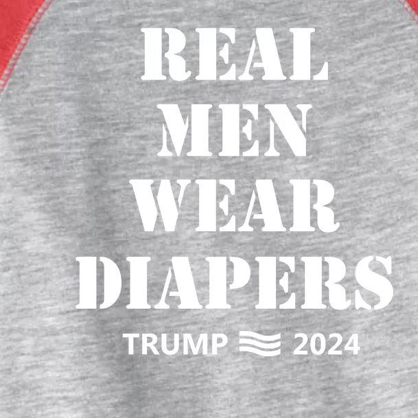 Real Man Wear Diapers Trump 2024 Toddler Fine Jersey T-Shirt