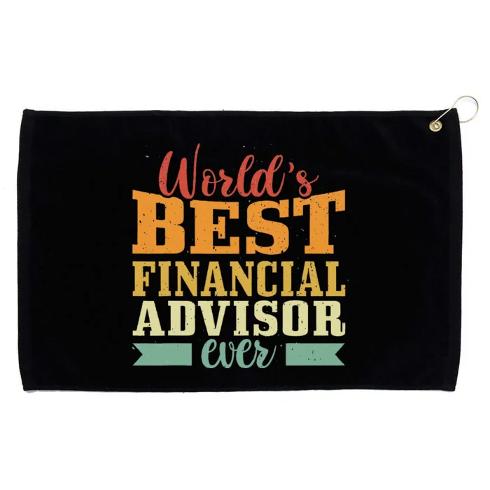 Retro Motif Worlds Best Financial Advisor Grommeted Golf Towel