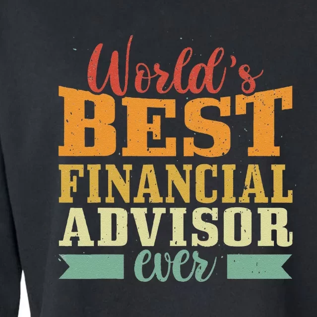 Retro Motif Worlds Best Financial Advisor Cropped Pullover Crew