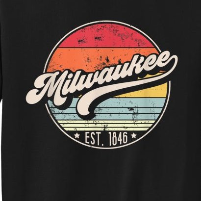 Retro Milwaukee WI Home City 70s Style Sunset Gift Tall Sweatshirt