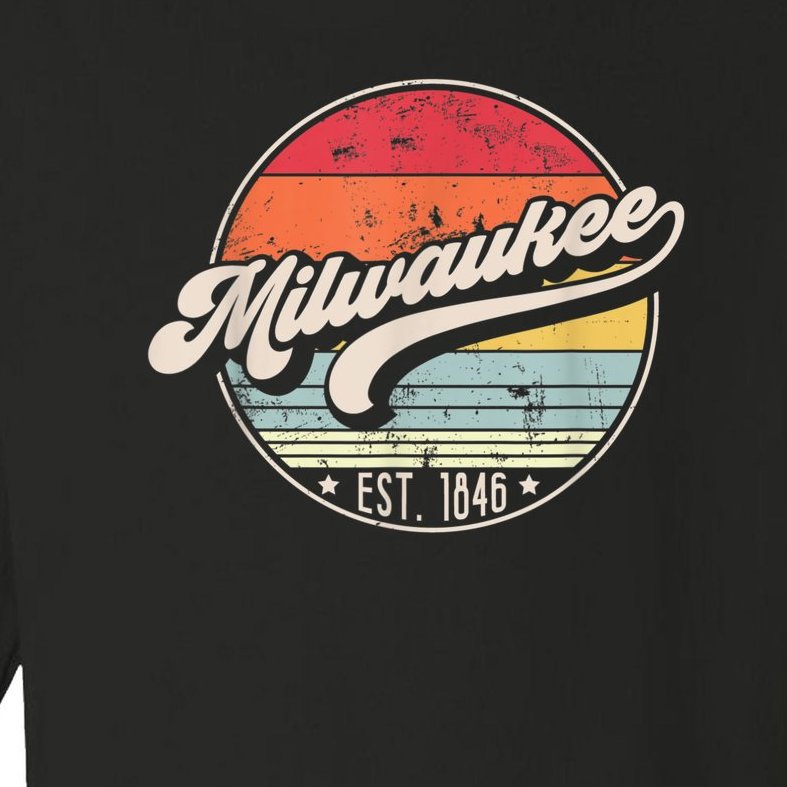 Retro Milwaukee WI Home City 70s Style Sunset Gift Toddler Long Sleeve Shirt