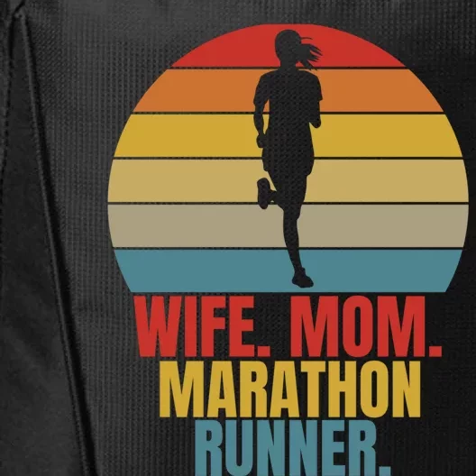 Running Marathoner Wife Mom Marathon Runner Gift City Backpack