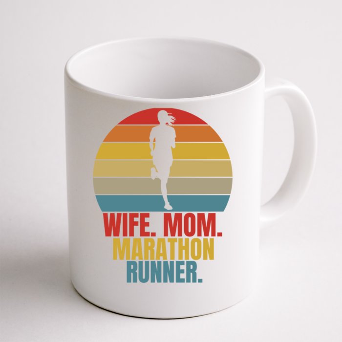 Running Marathoner Wife Mom Marathon Runner Gift Front & Back Coffee Mug