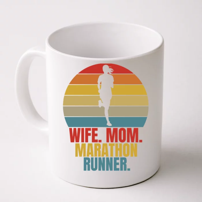 Running Marathoner Wife Mom Marathon Runner Gift Front & Back Coffee Mug