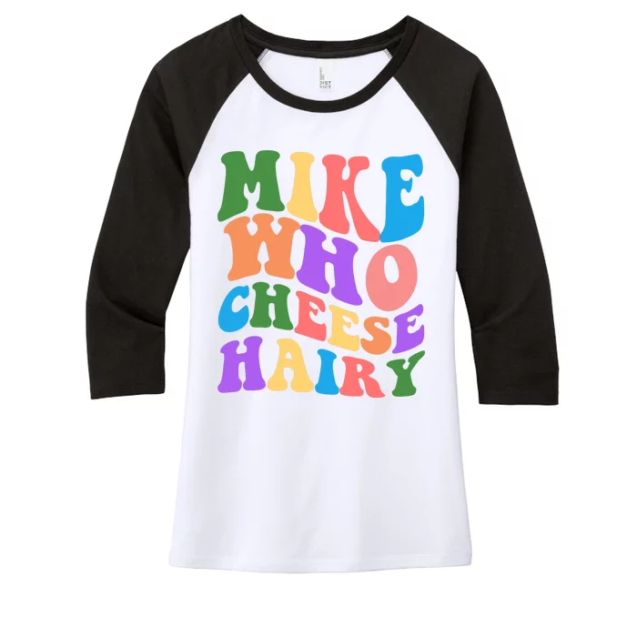 Retro Mike Who Cheese Hairy Women's Tri-Blend 3/4-Sleeve Raglan Shirt