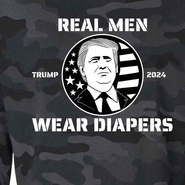 Real Man Wear Diapers Trump 2024 Cropped Pullover Crew