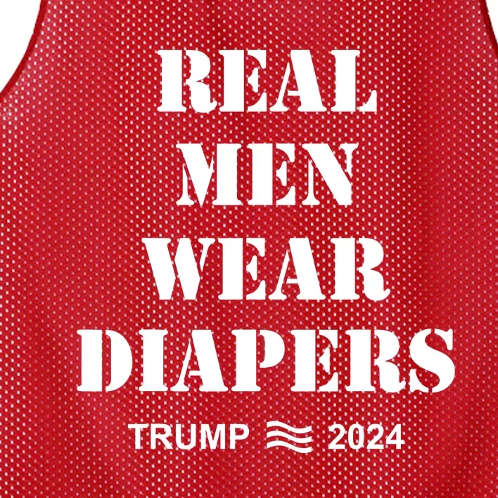 Real Man Wear Diapers Trump 2024 Mesh Reversible Basketball Jersey Tank