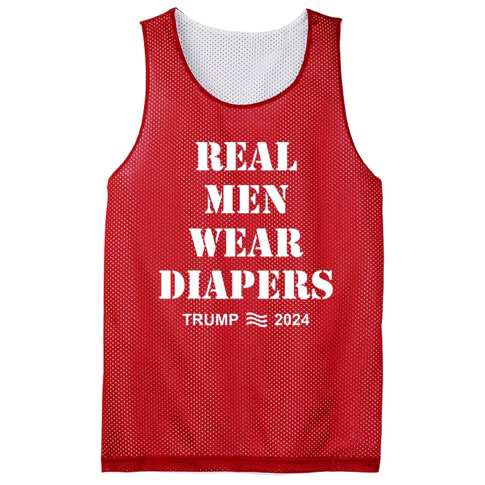 Real Man Wear Diapers Trump 2024 Mesh Reversible Basketball Jersey Tank