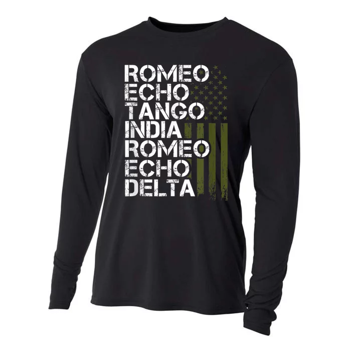 RETIRED Military  Wo Phonetic Alphabet Retirement Cooling Performance Long Sleeve Crew