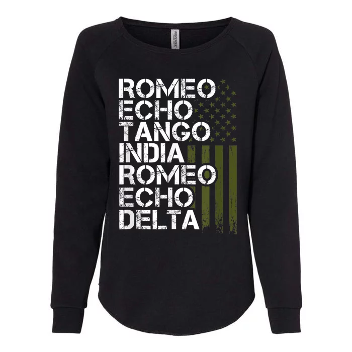 RETIRED Military  Wo Phonetic Alphabet Retirement Womens California Wash Sweatshirt