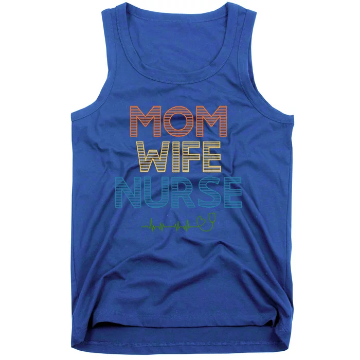 Retro Mom Wife Nurse Meaningful Gift Wife Nurse Mom Cool Gift Tank Top