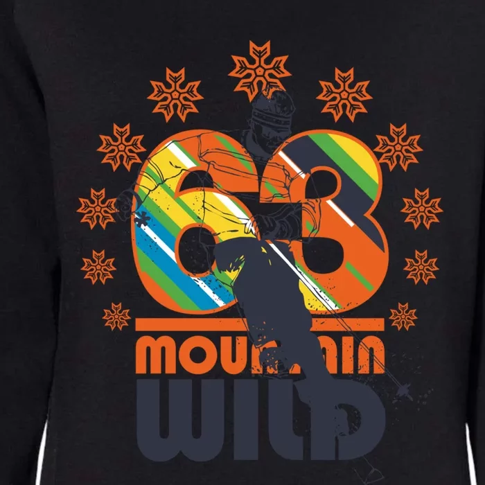 Retro Mountain Wild Skiing Ski Gift Womens California Wash Sweatshirt