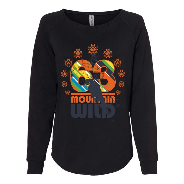 Retro Mountain Wild Skiing Ski Gift Womens California Wash Sweatshirt