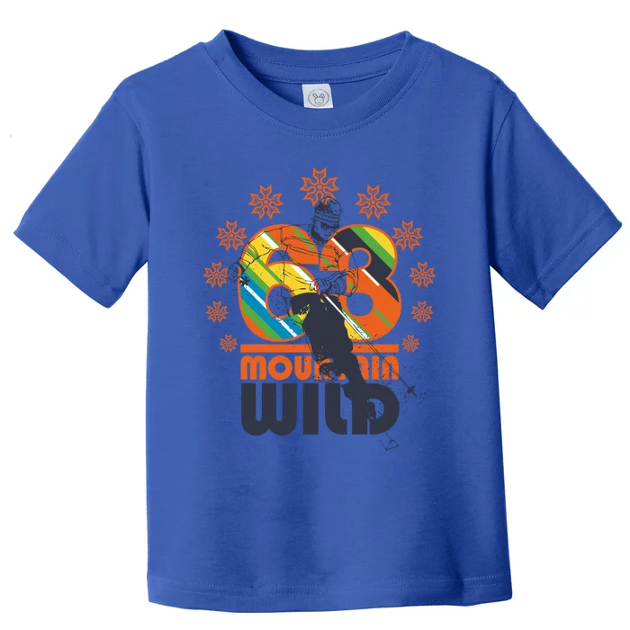 Retro Mountain Wild Skiing Ski Gift Toddler T-Shirt