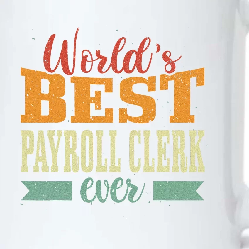 Retro Motif Worlds Best Payroll Clerk Black Color Changing Mug